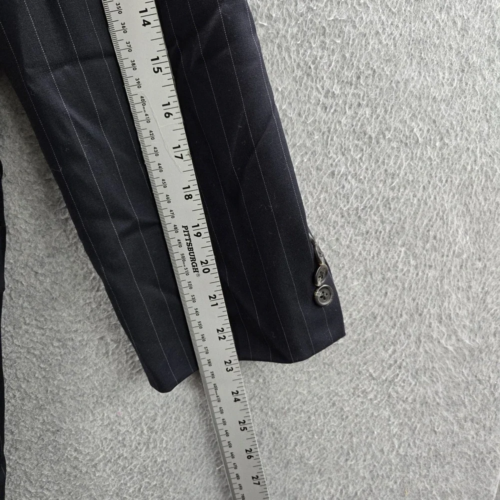 VINTAGE‎ Lauren Ralph Men Blazer 44S Navy Wool Pinstripe Suit Made In Canada